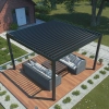 Pergola ogrodowa aluminiowa elektryczna LUXE 4 x 4 m Antracyt z oświetleniem LED